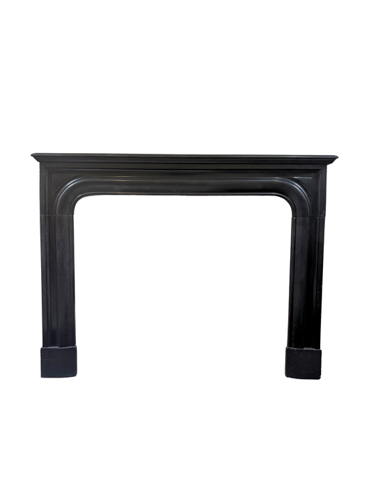Antique Black Marble Fireplace Mantel | Louis XV-Style (M-06M)