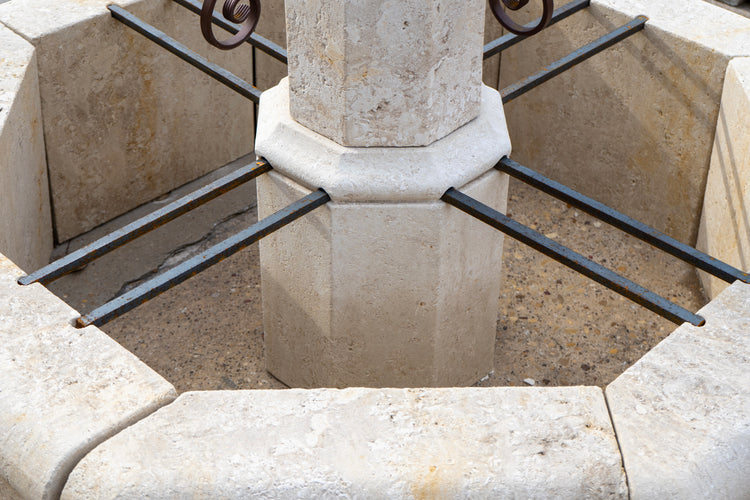 French Limestone Central Fountain