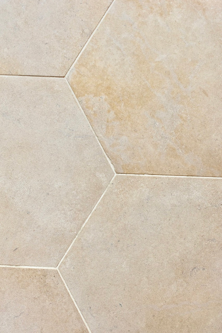 Egyptian Sandblasted Limestone Hexagonal Tile