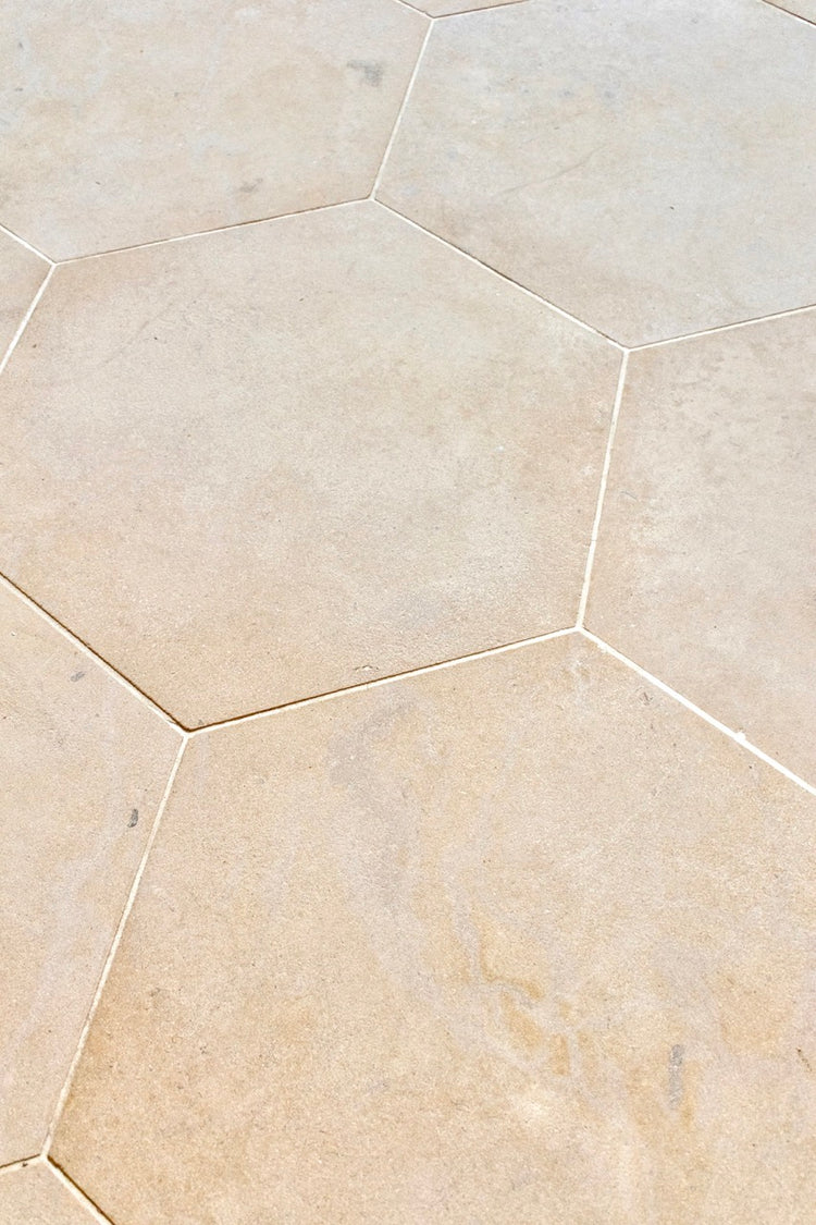 Egyptian Sandblasted Limestone Hexagonal Tile (STONE-CHFY)