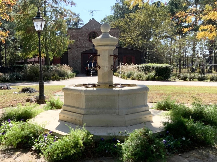 French Limestone Central Fountain