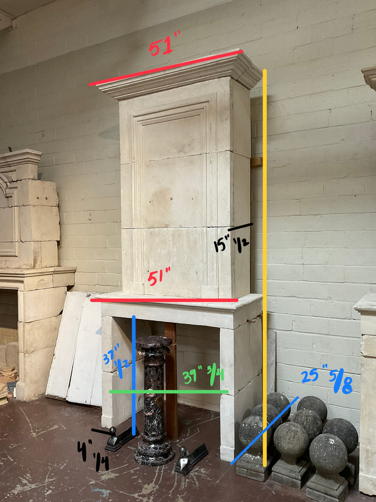 French Limestone Fireplace