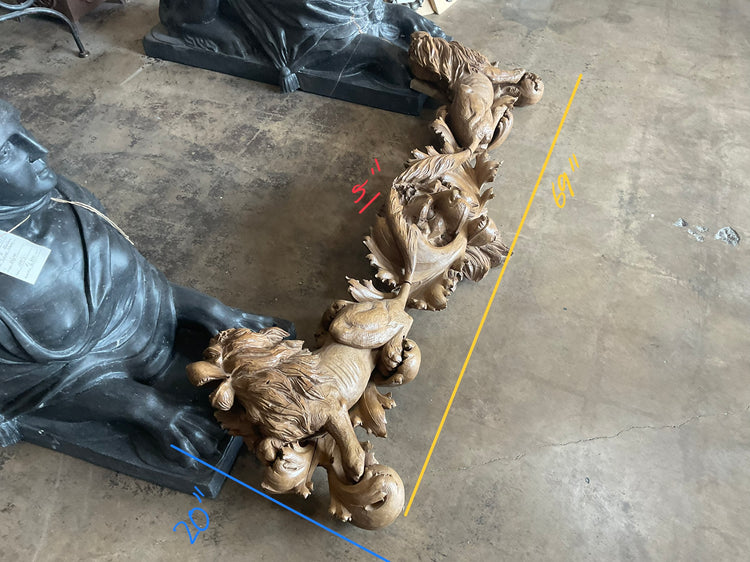 French Wooden Headboard Sculpture