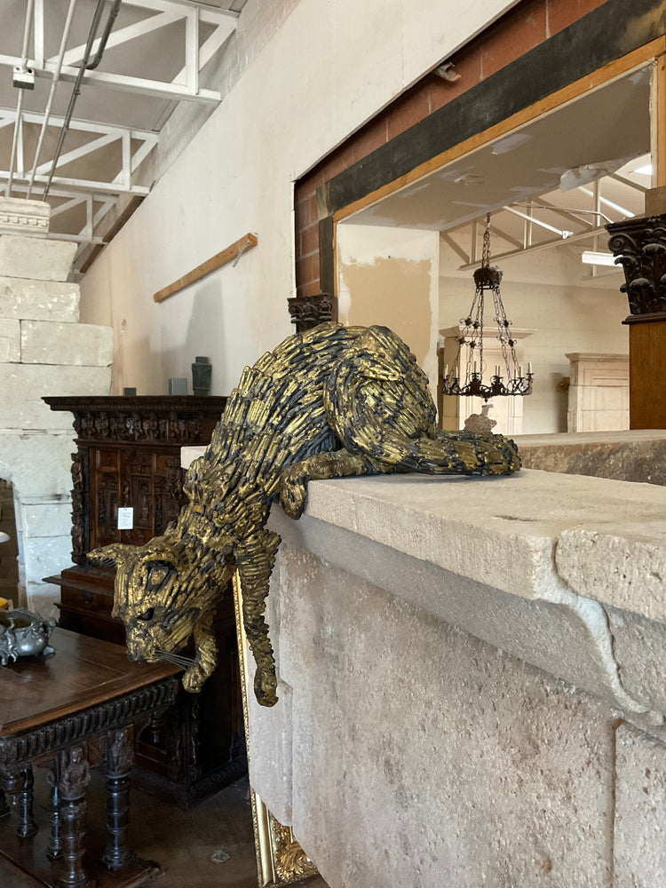 American Bronze Ledge Cat Sculpture (HD-DABJ)