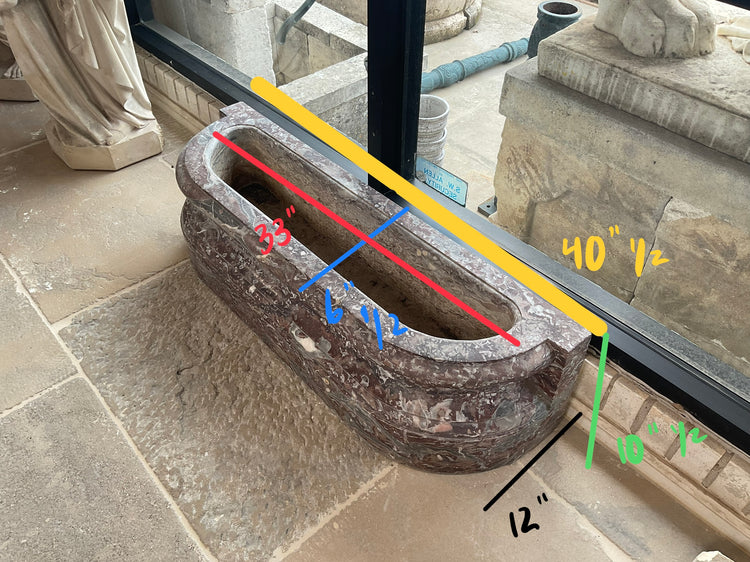French Red Rance Marble Wall Planter (V-AZQV)