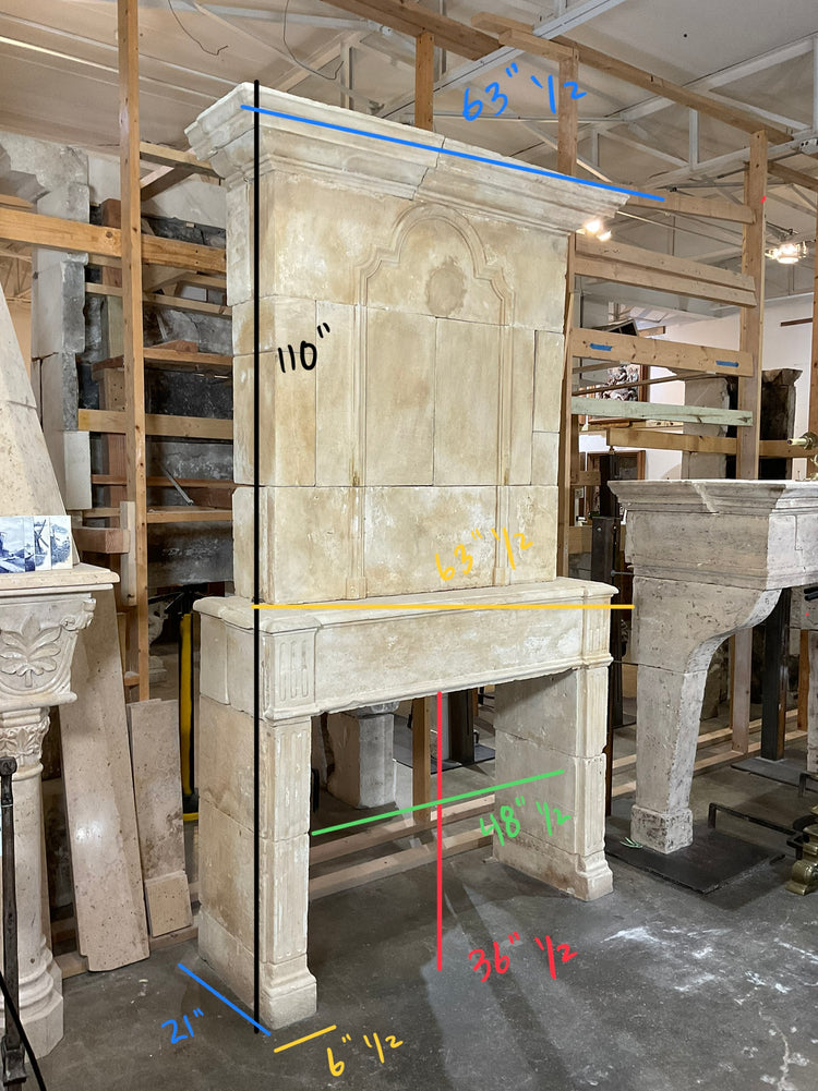 Antique French Limestone Fireplace (ALCH009)
