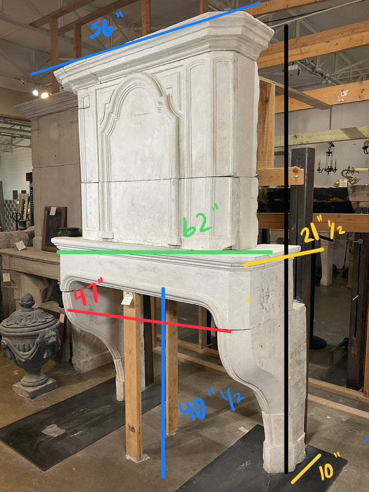 Antique French Limestone Fireplace (ALCH533)
