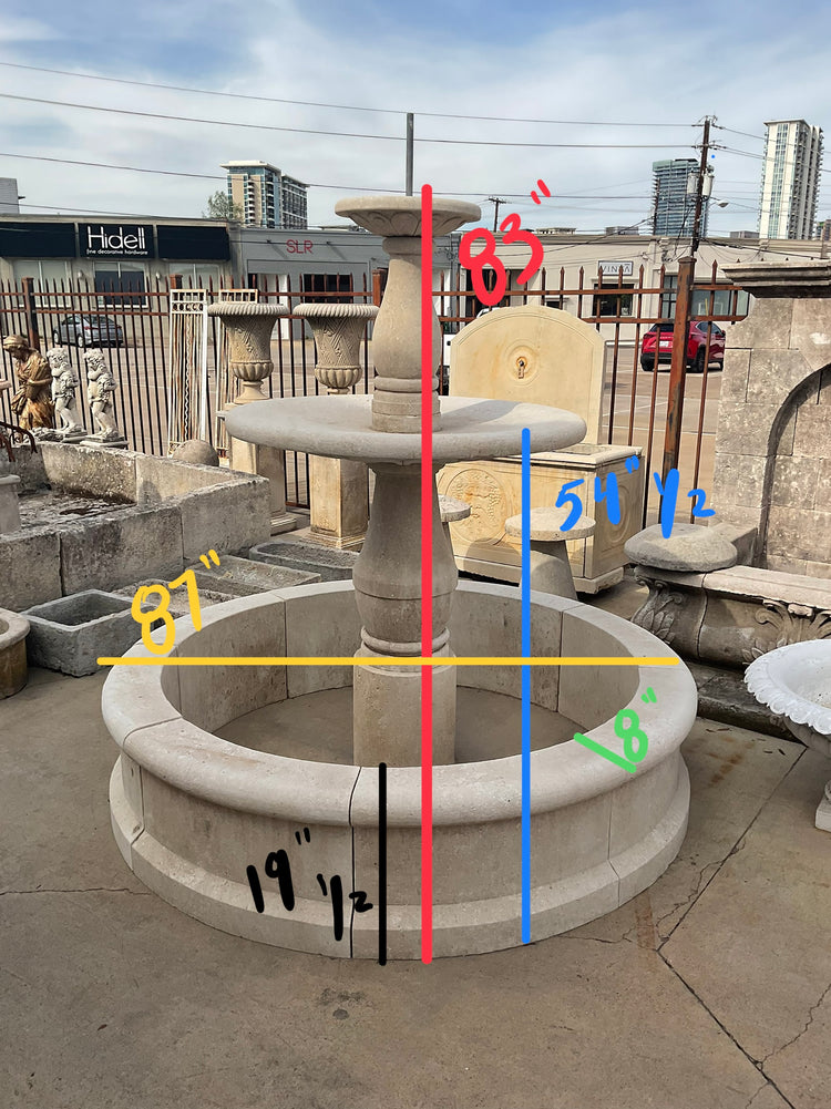 Contemporary French Limestone Central Fountain (FO155-A)