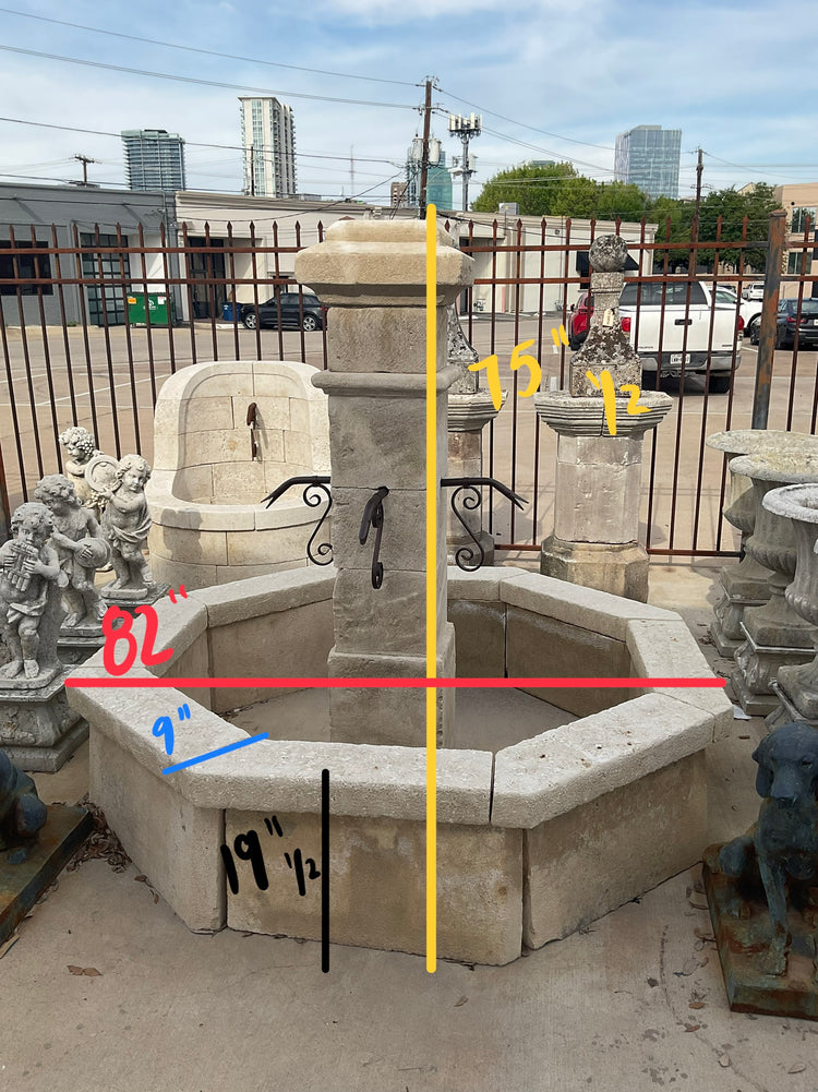 Contemporary French Limestone Central Fountain (F-MOAT)