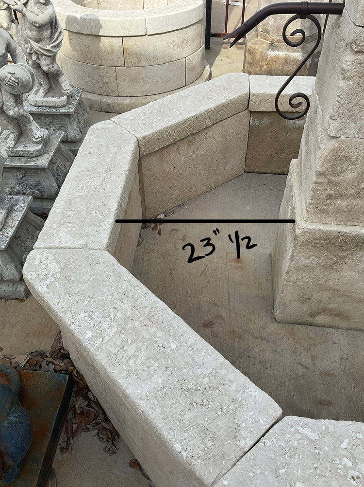 Contemporary French Limestone Central Fountain (F-MOAT)