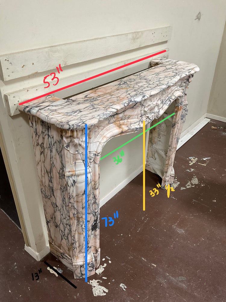 French Louis XVI White Marble Mantel