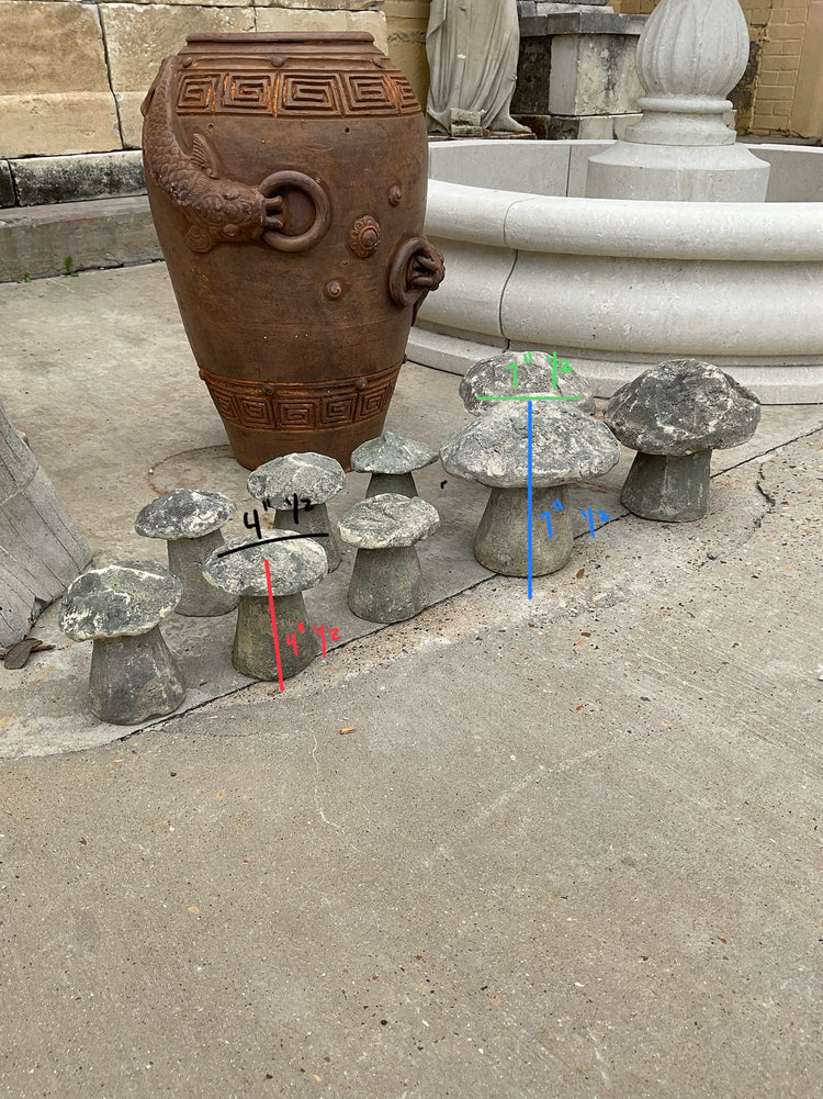 English Limestone Mushroom Sculptures