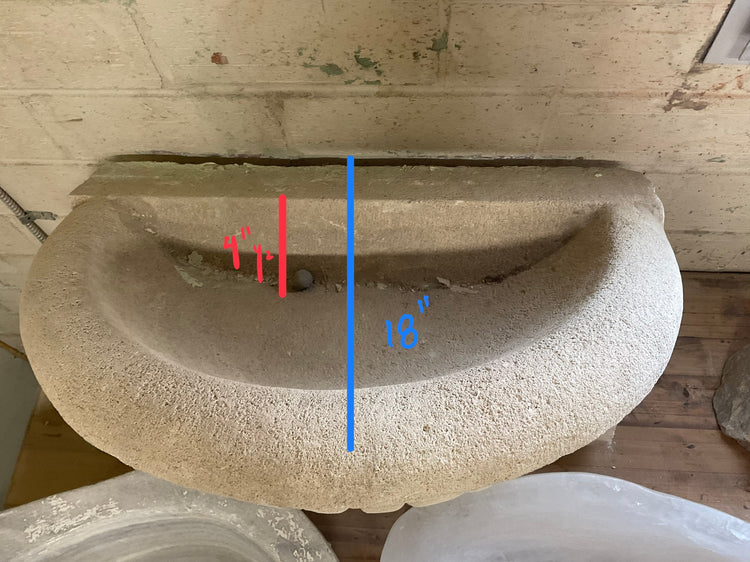 French Limestone Fountain Basin Sink (S-5HGK)