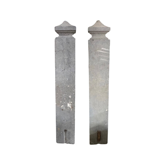 Pair of Belgian Blustone and Iron Gate With Columns (GE-XJQH)