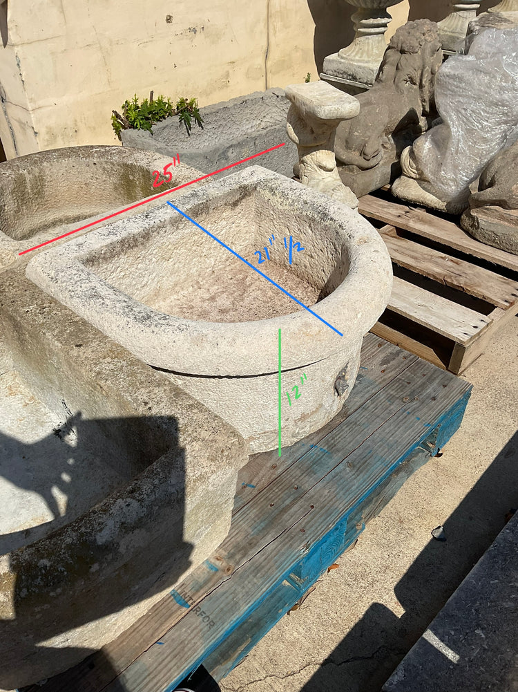 French Burgundy Limestone Sink