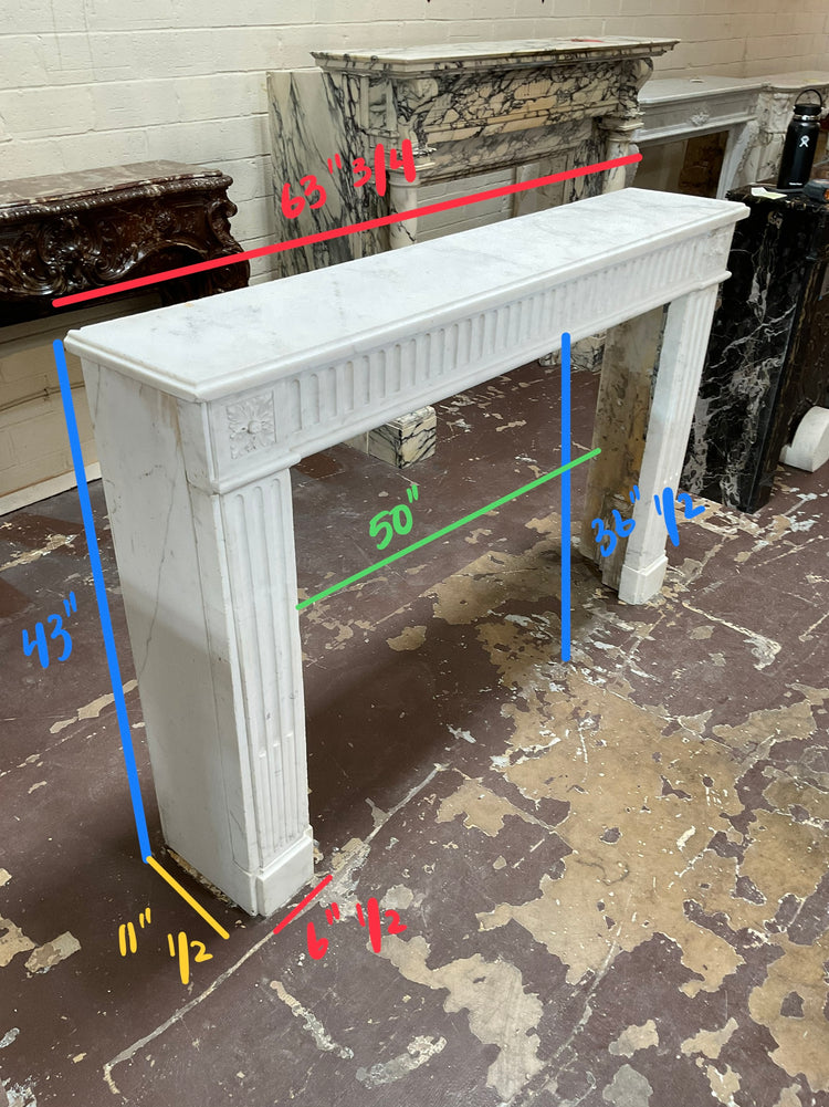 French Carrara Marble Mantel