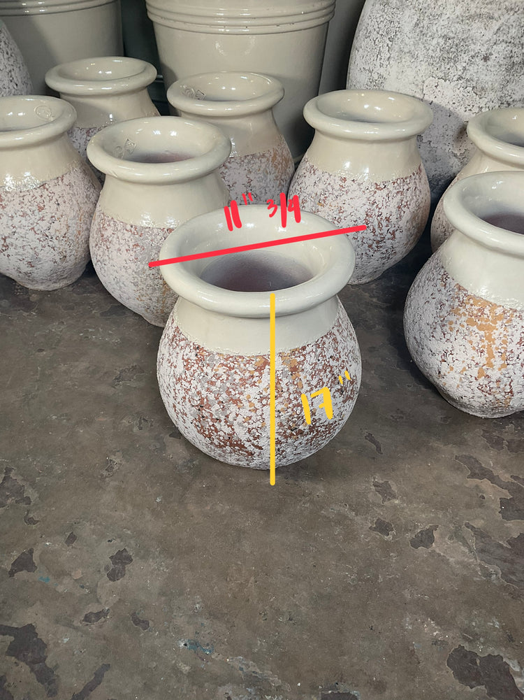 Contemporary French Glazed Terracotta Oil Jar (V-YGXD)