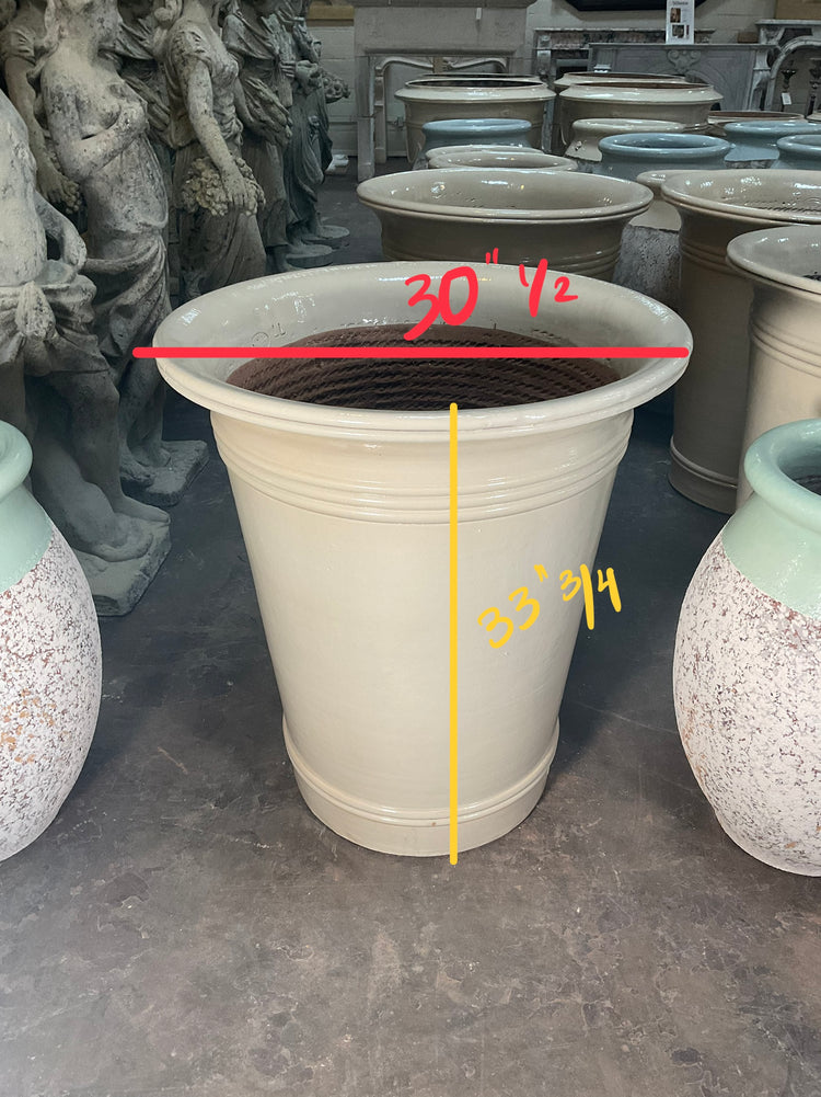 Contemporary French Terracotta Glazed Art Deco Vase (V-GEVM-A)