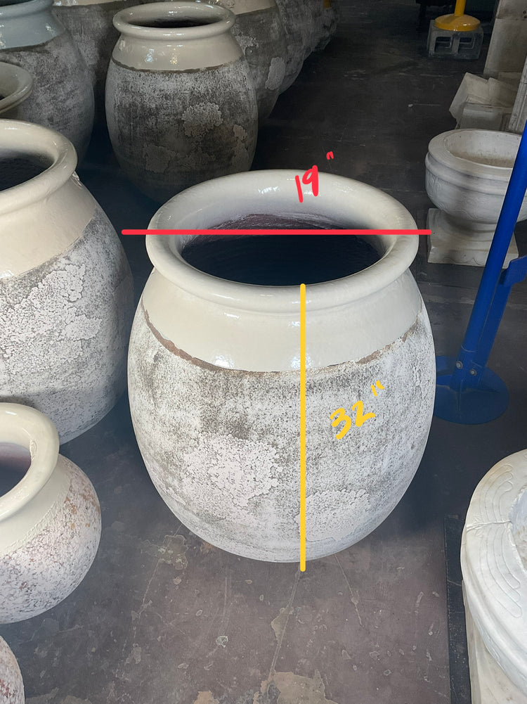 Contemporary French Glazed Terracotta Olive Jar (V-EVXL)