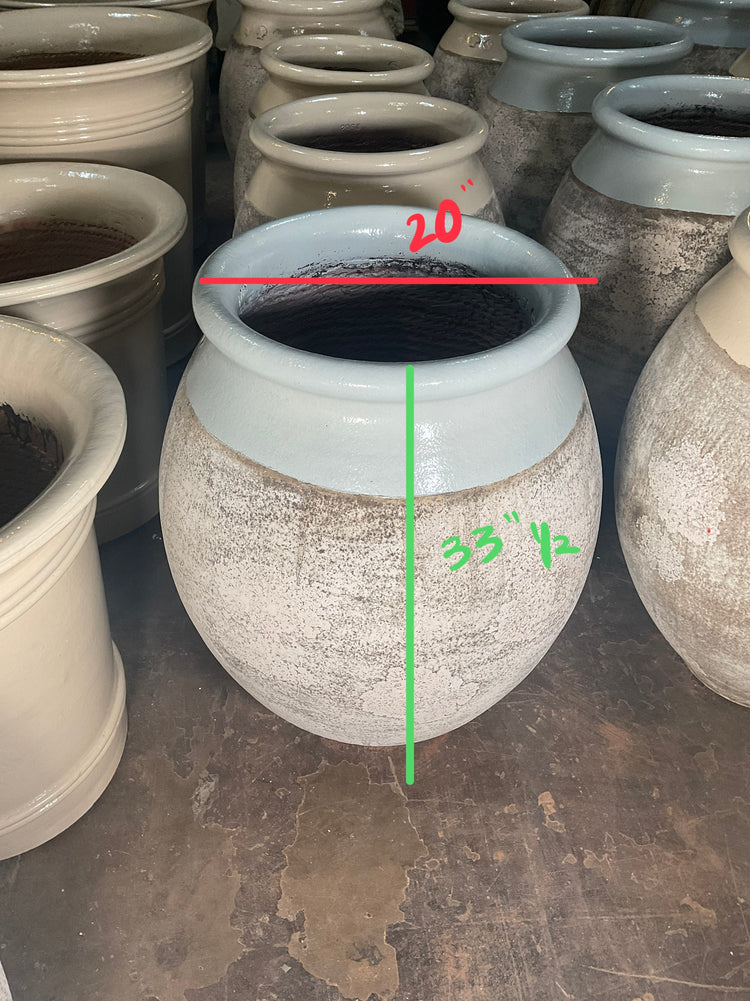 Contemporary French Glazed Terracotta Olive Jar  (V-HMYL)