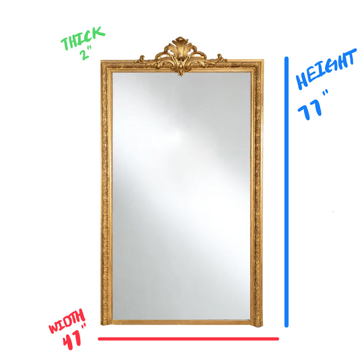 Antique French Gold Leaf Wooden Mirror (HD-EHYJ-A)