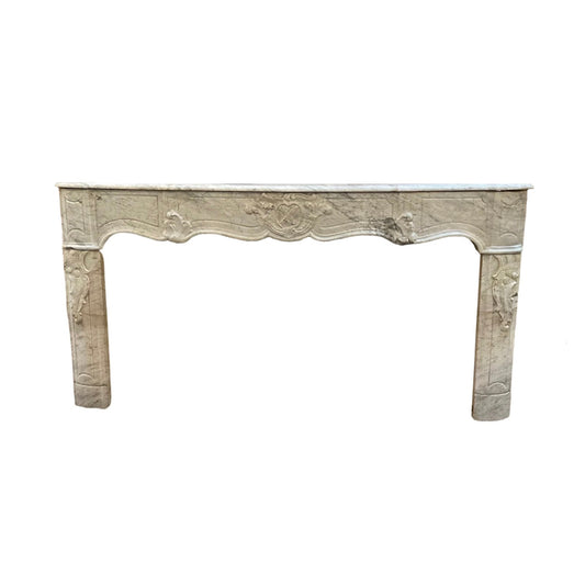 Antique French Arabescato Marble Mantel (M30103)