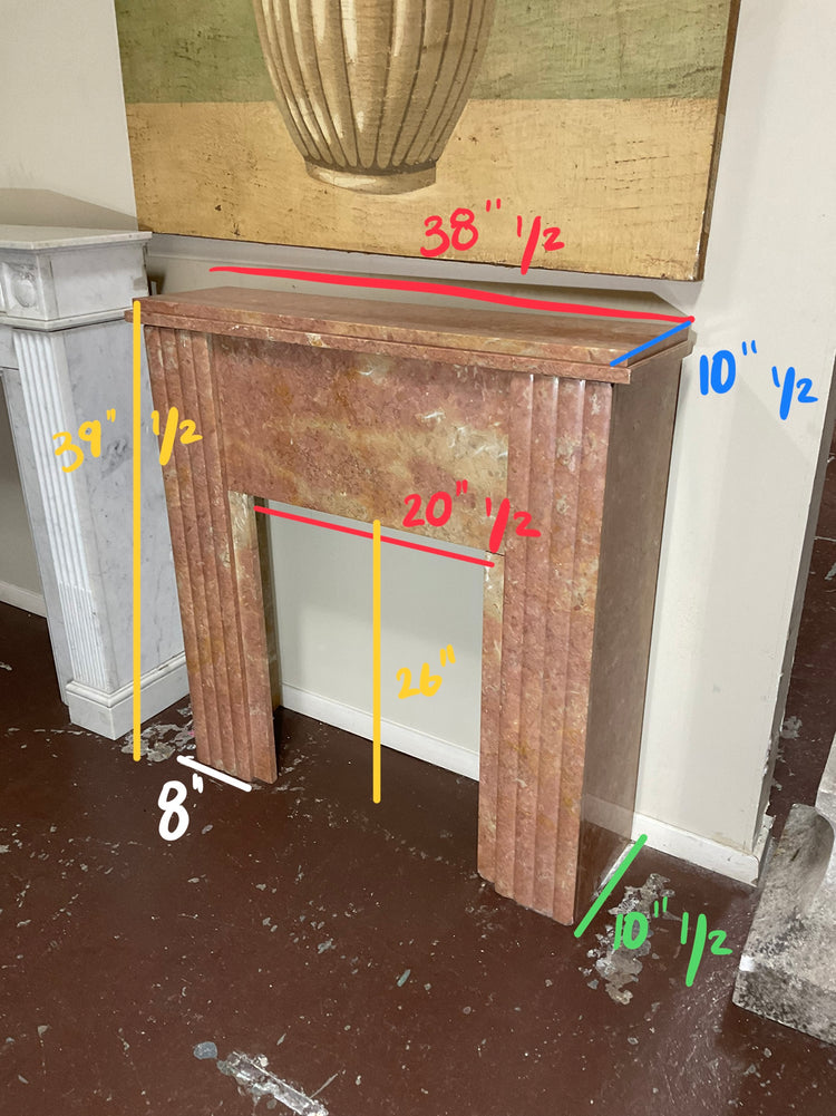 Antique French Orange Varois Marble Mantel (MW30050)