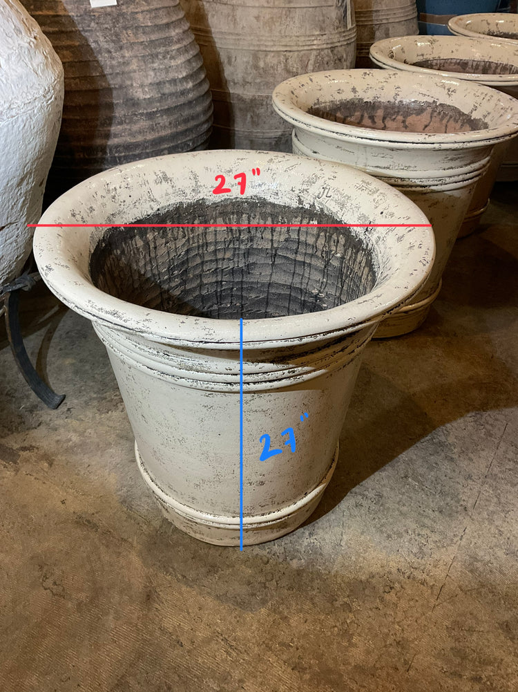 Contemporary French Glazed Terracotta Planter (V-MRDU)