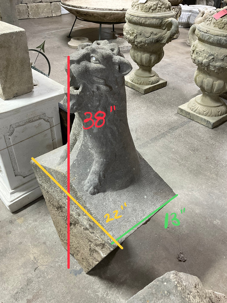Pair of Belgian Bluestone Sculpture Gargoyles (GE-HPDU)