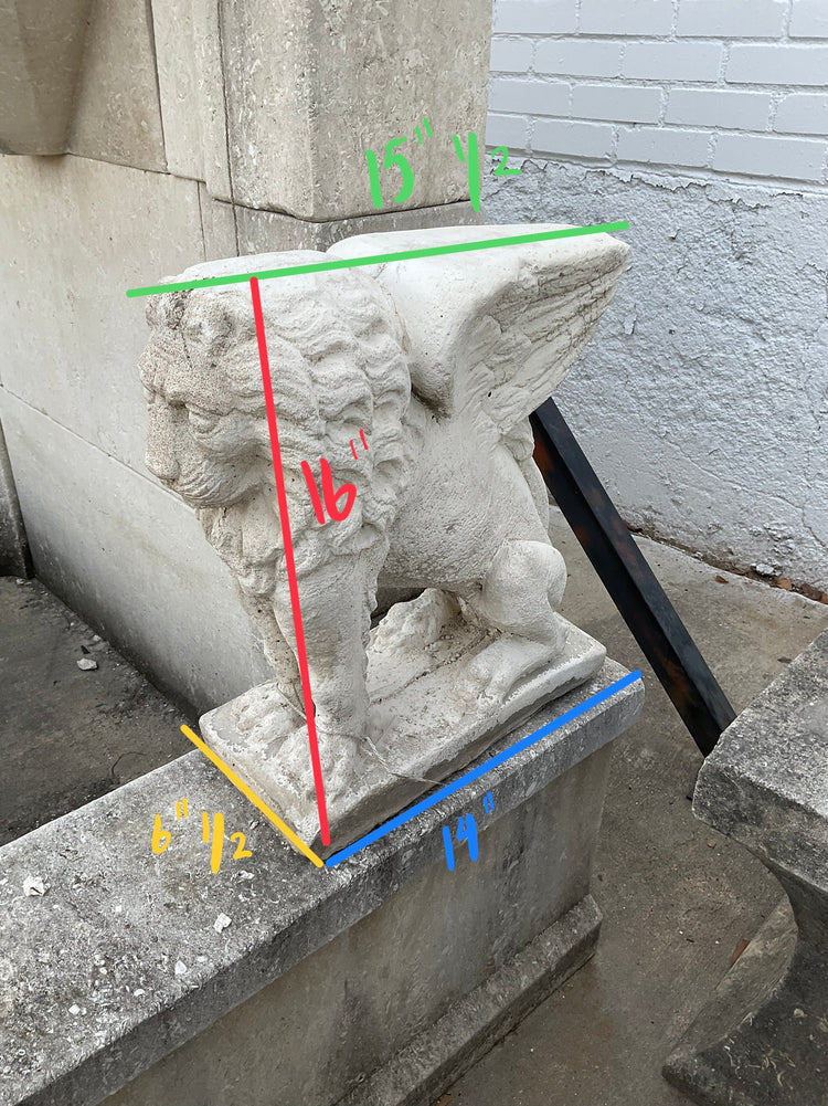 Pair of French Limestone Lion Sculptures (GE-X3203)
