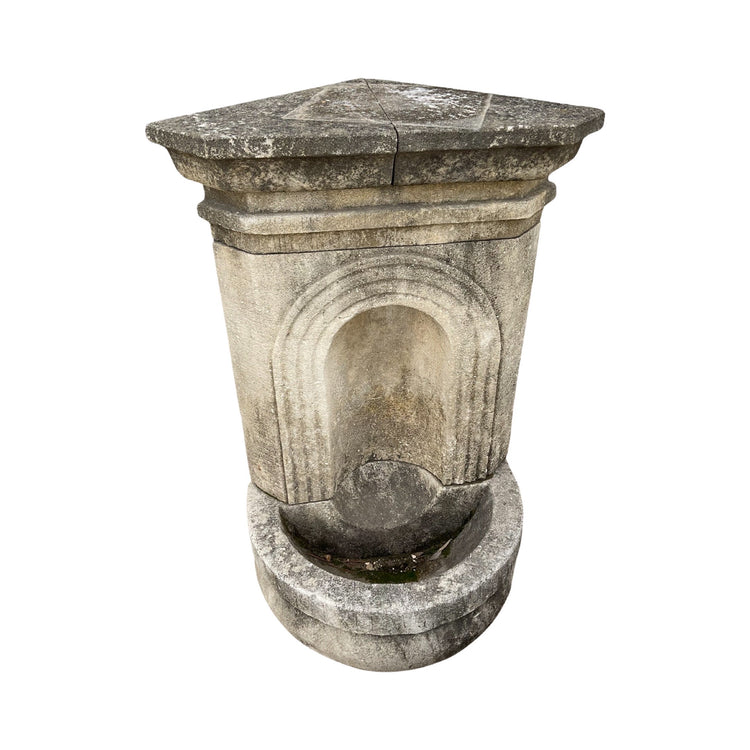 Contemporary French Limestone Corner Wall Fountain (FO02)