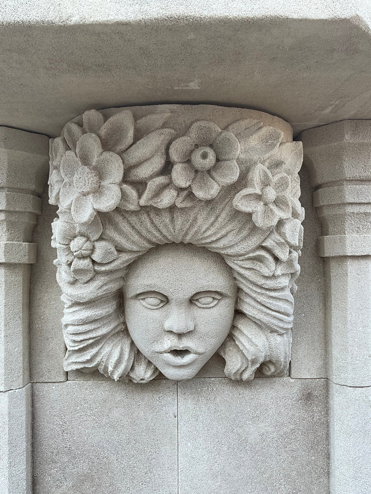 Contemporary French Limestone Wall Fountain (F-FTWY)