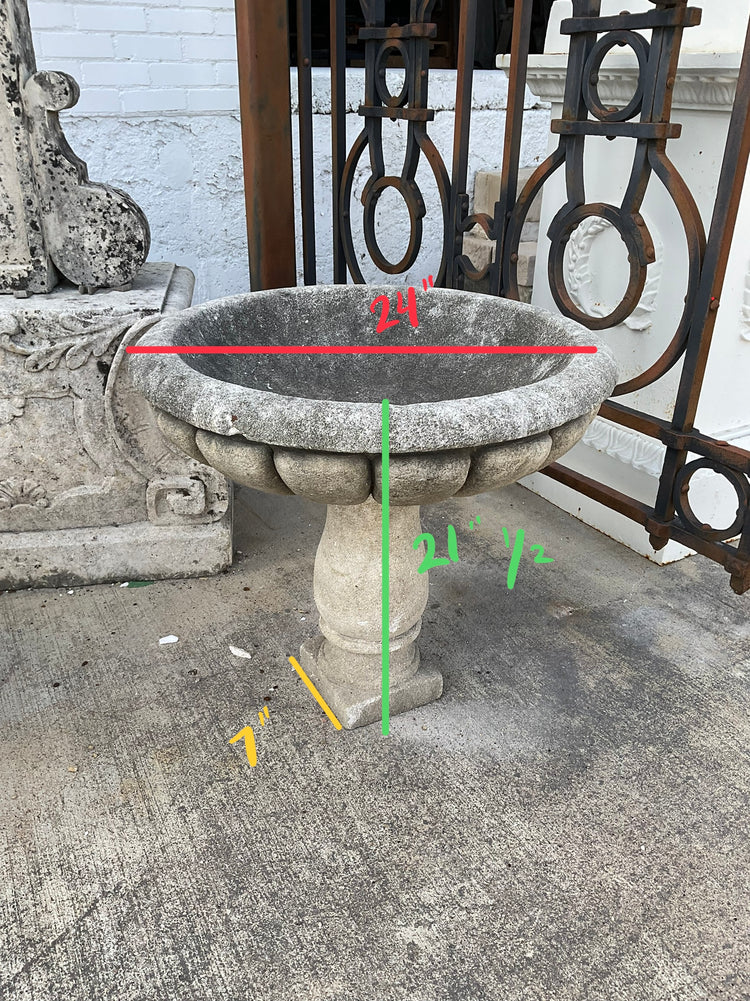Antique French Limestone Birdbath (GE-WNIU)