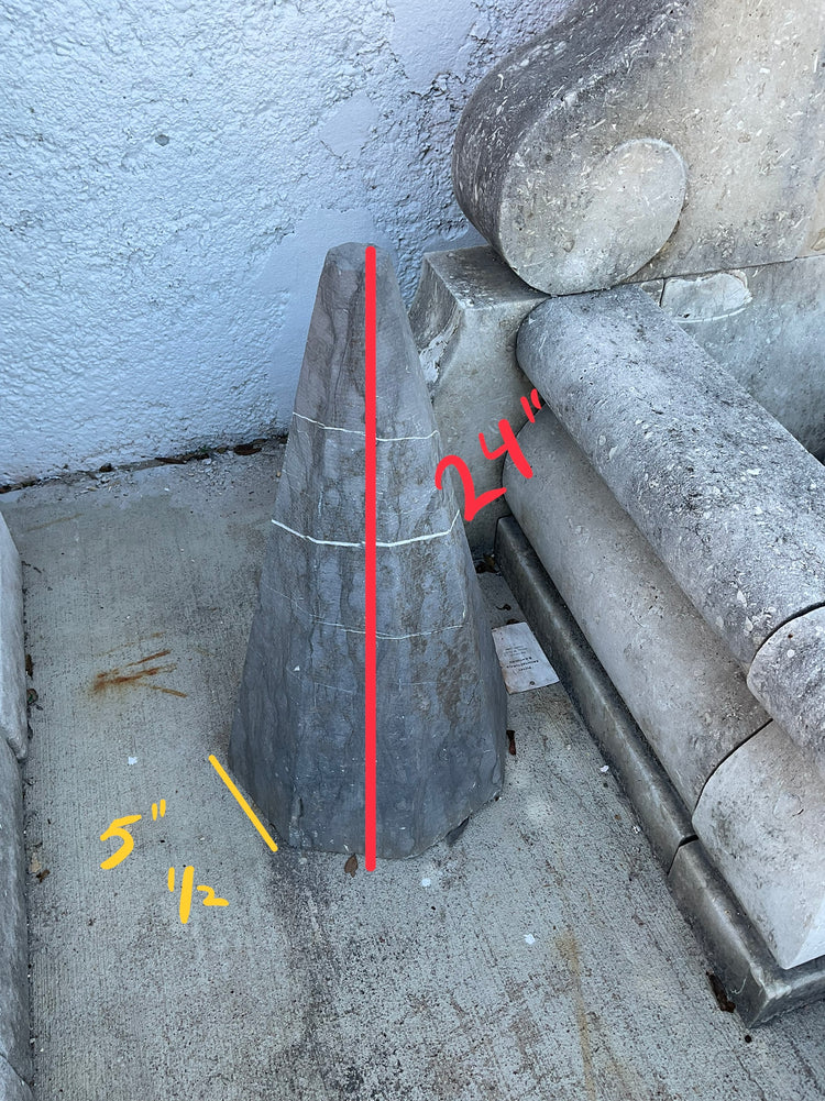 Pair of Belgian Bluestone Cone Sculptures (GE-QSUK)