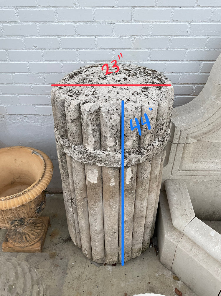 Pair of Fluted Stone Columns (GE-N43QE)