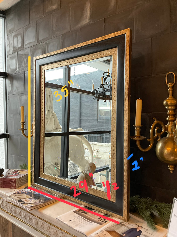 French Ebony Wood Mirror (HD-JQFB)