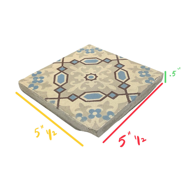 Reclaimed French Encaustic Concrete Tile (ET-OZHW)