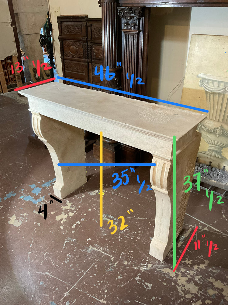 Antique French Limestone Mantel (M-HMNA)