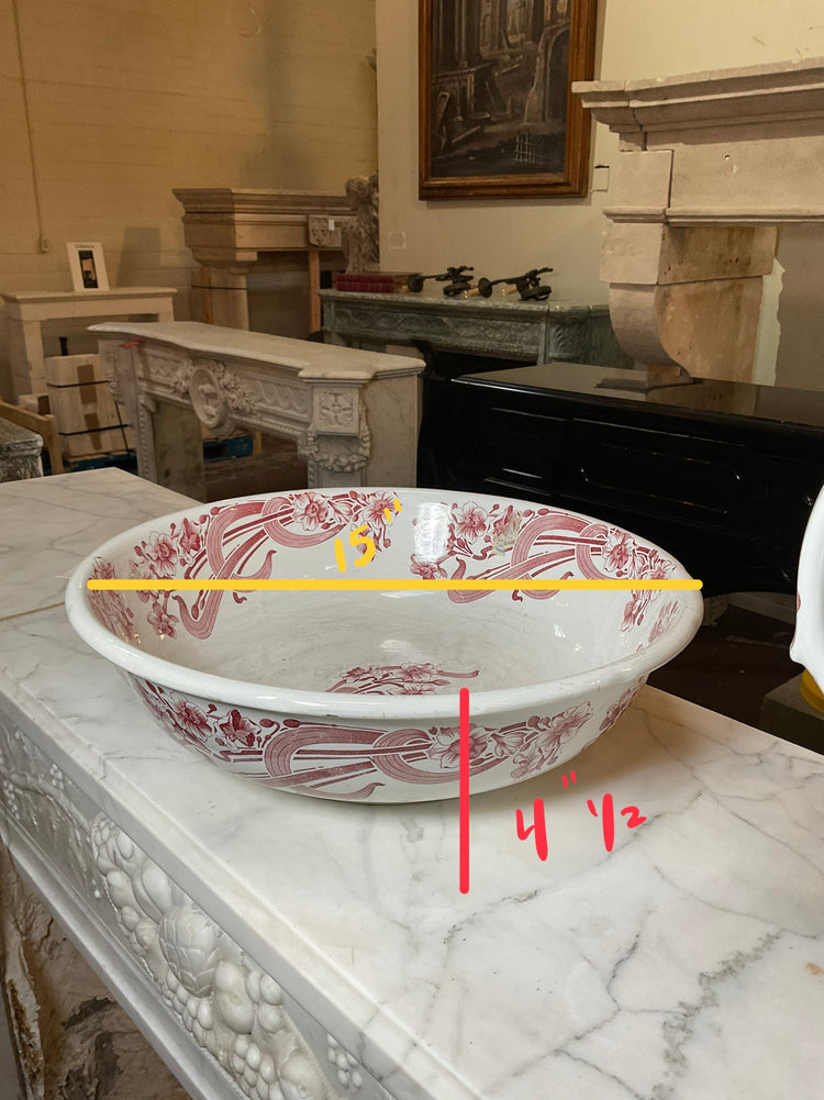 Antique English Porcelain Bowl and Pitcher (HD-HTNB)