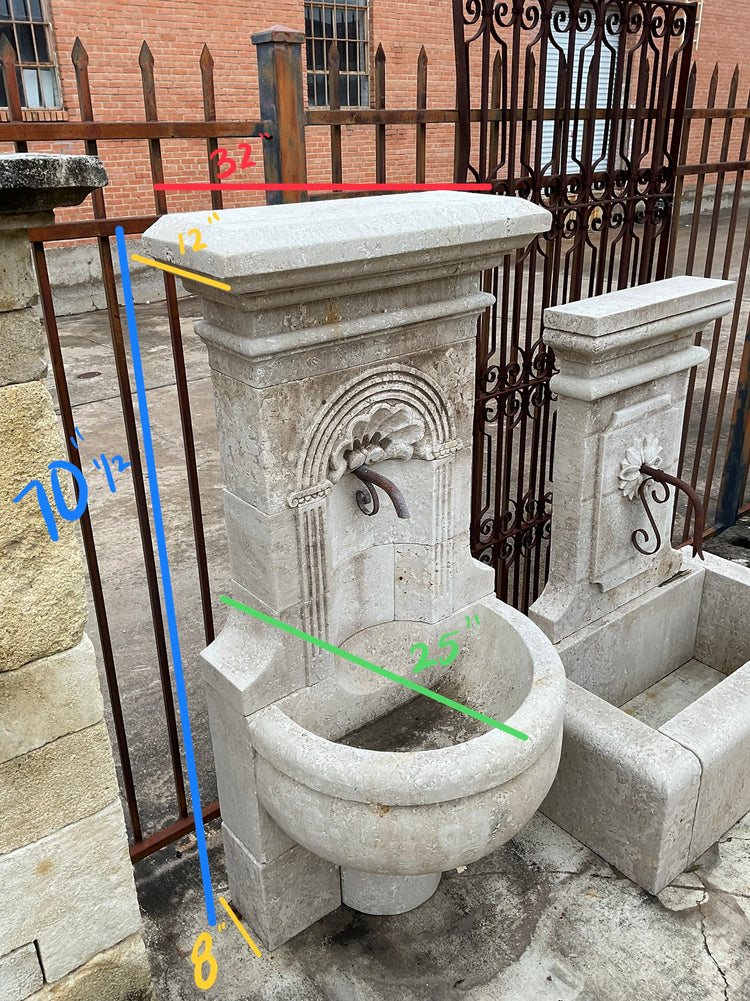 Contemporary French Limestone Wall Fountain (F-GPMA)