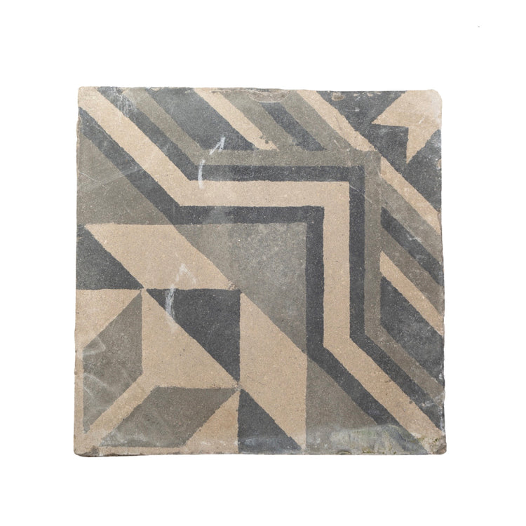 Reclaimed French Encaustic Geometric Concrete Tile (ET-HLRS)