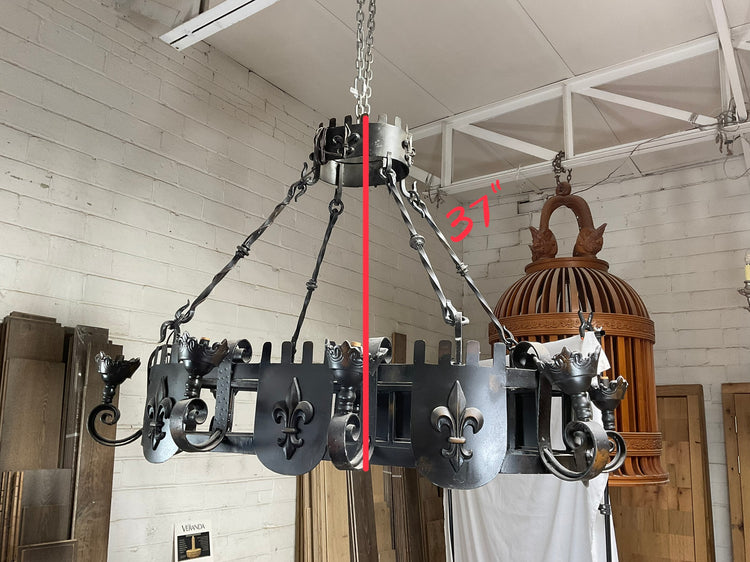 French Iron Fleur De Lis Chandelier (L-NTZL)