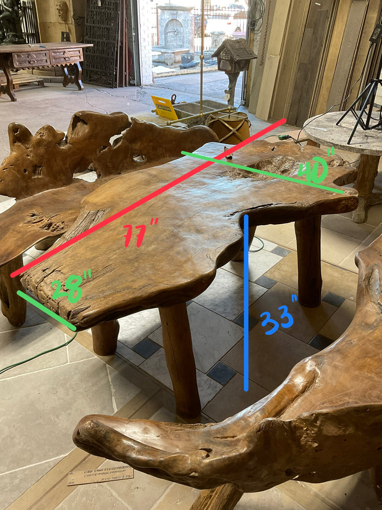 French Olive Tree Wooden Table Set (GE-VMWE)