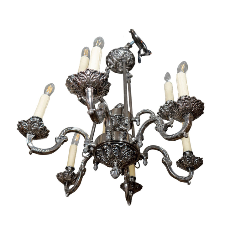 French Pewter Chandelier