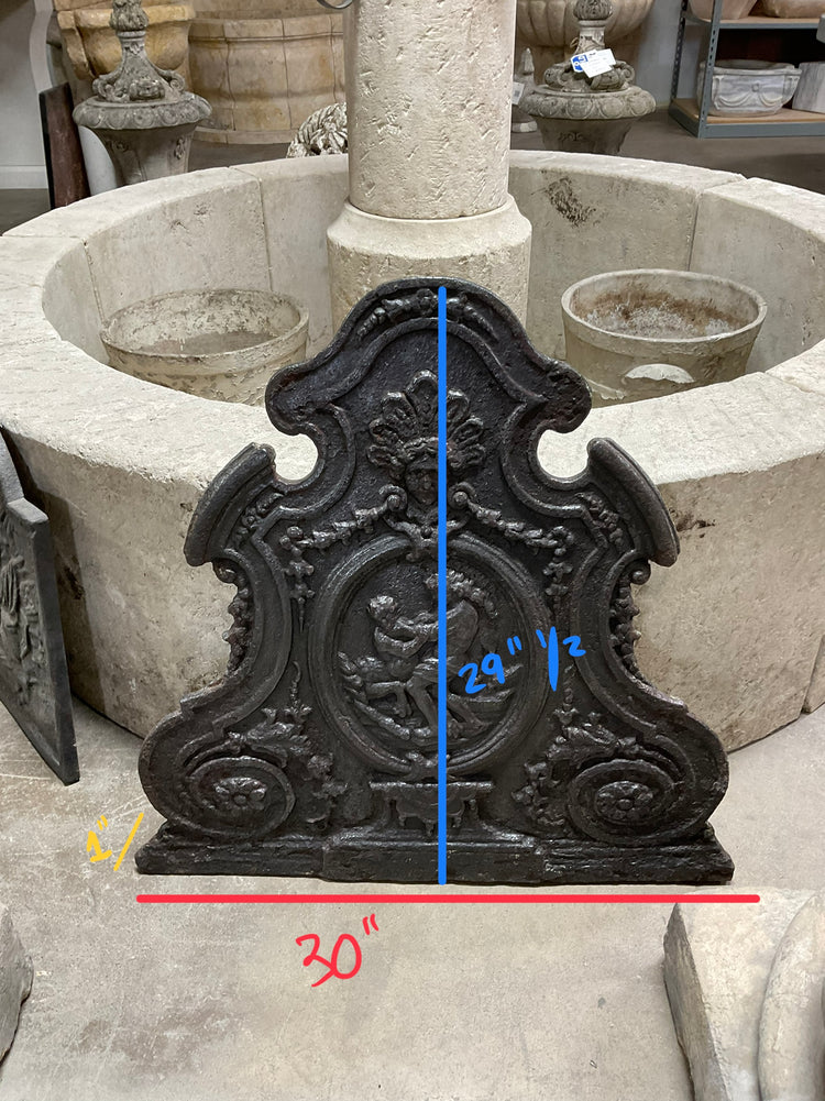 Antique French Iron Fireback (FA-7M41)
