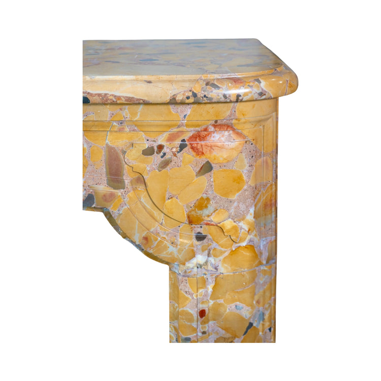 Antique French Yellow Alep Breccia Marble Mantel (M30057)