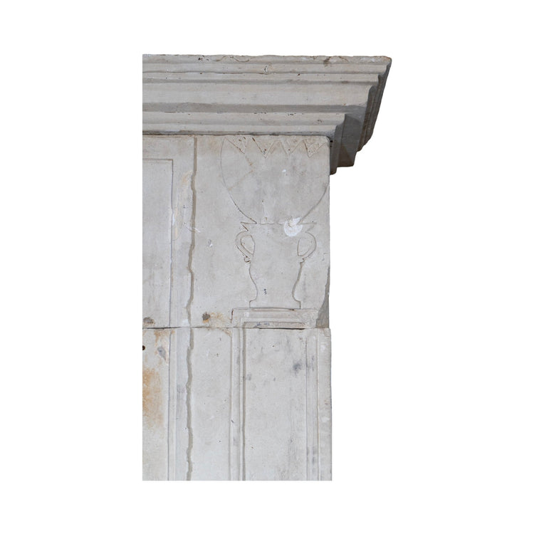 Antique French Limestone Fireplace (M-RIUG)