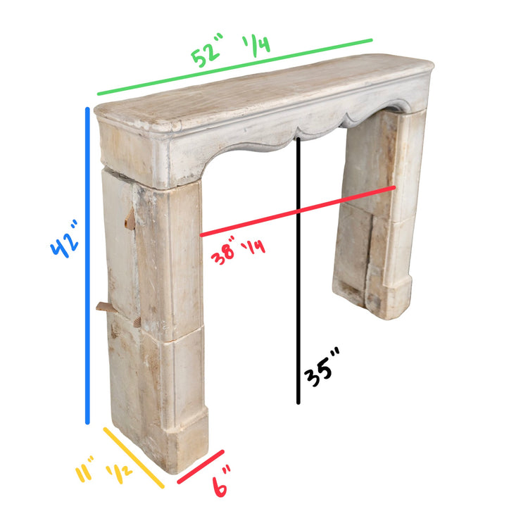 Antique French Limestone Mantel (M-ZQKJ)