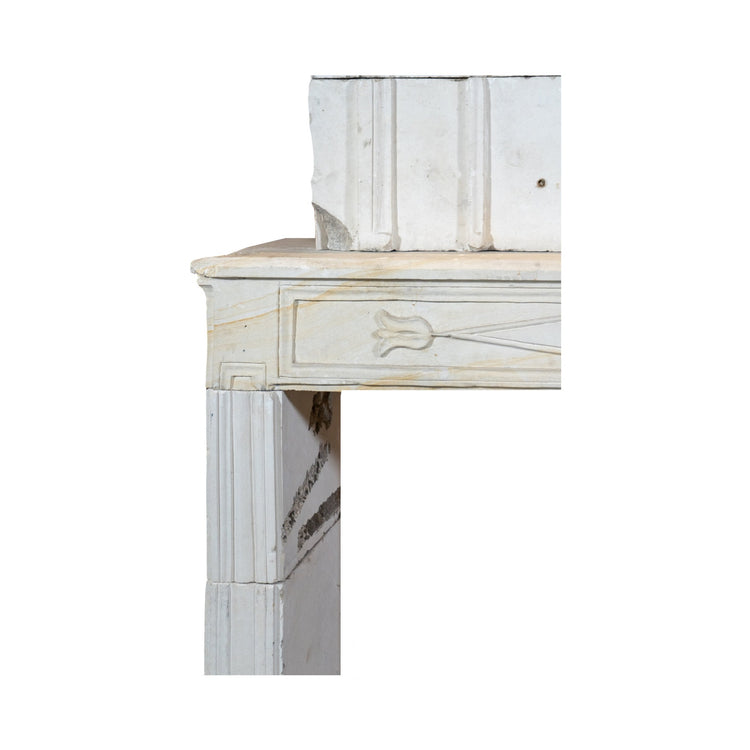 Antique French Limestone Fireplace (ALCH621)