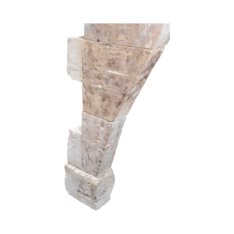 Antique French Burgundy Limestone Mantel (M-IZVI)